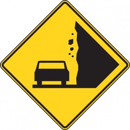 Falling Rocks Sign Clip Art