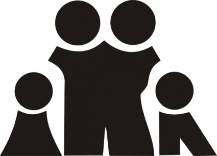 família sinal símbolo preto clip-art