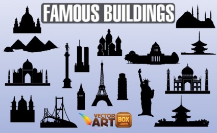 siluetas de edificios famosos
