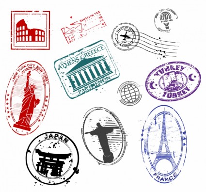 timbres de voyage célèbre monument