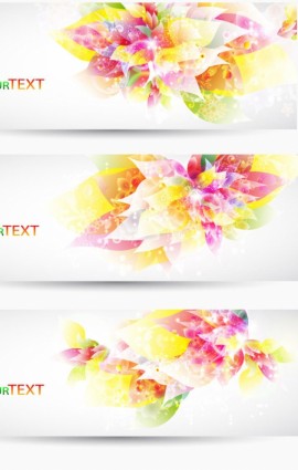 Fantasie Blumen Hintergrund Banner Vektor