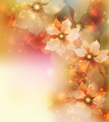 Fantasy Flowers Background Vector