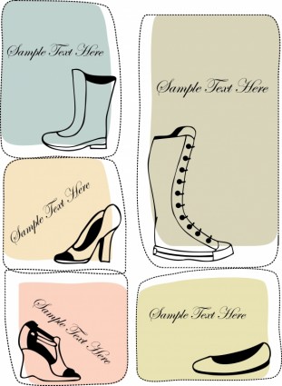ファッション ブーツ カード ベクトル図シルエット