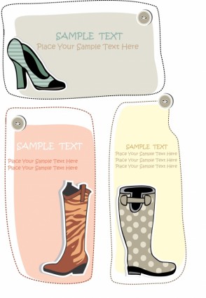 moda botas cartões de silhuetas tendência vector ilustração