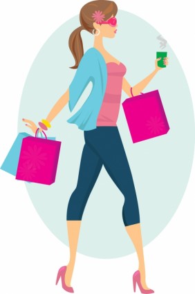 chica de compras de moda