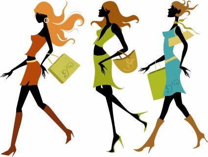 Fashion shopping girl vector image