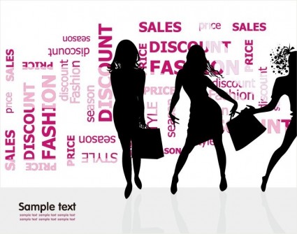 mode shopping silhouettes vector illustration