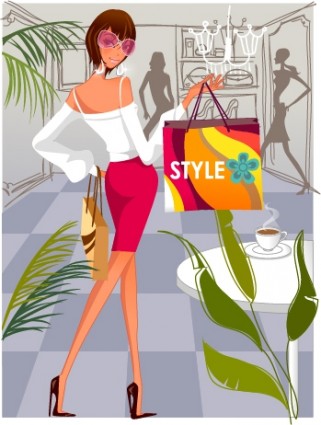 Fashion Shopping Women Vector