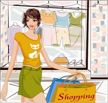 Fashion Shopping Women Vector