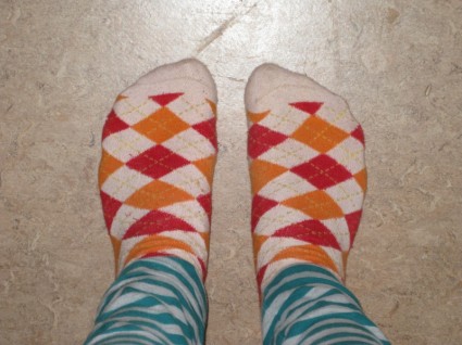 Füße Socken kariert