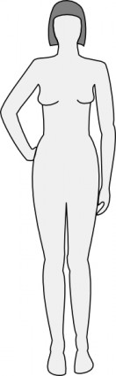 cuerpo femenino silueta frontal clip art
