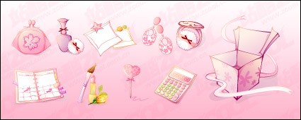 materiale vettoriale icona rosa femminile