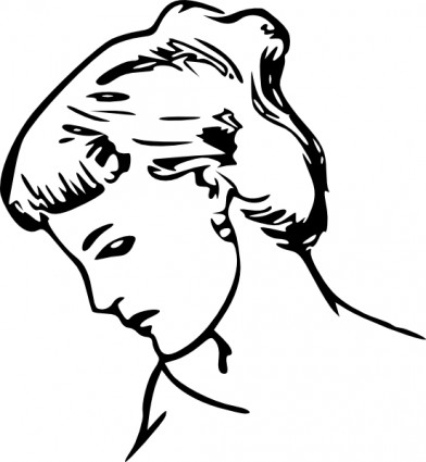 女性のプロファイル描画クリップアート