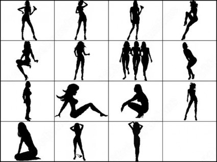 แปรง silhouettes ผู้หญิง