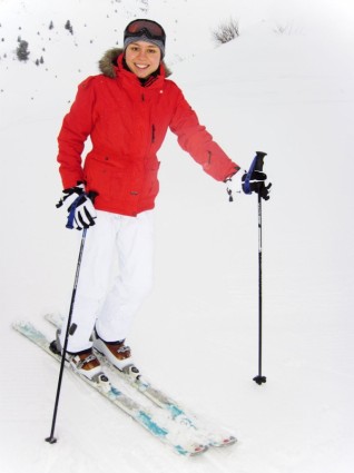 weibliche Skifahrer