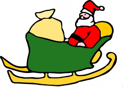 Fen Santa in seinem Schlitten ClipArt