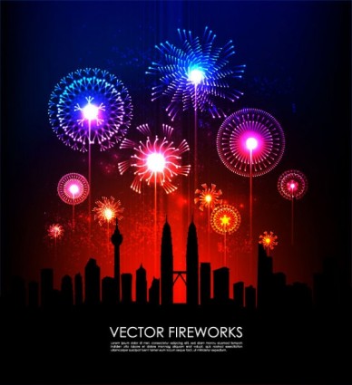 Festive Fireworks Vector