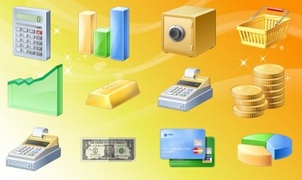 Finanzen Symbole Set Icons pack