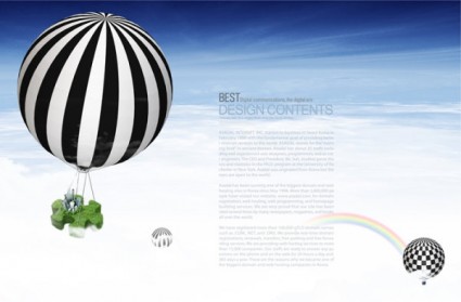 Financial Business Layered Template Air Hot Air Balloon
