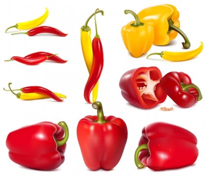 dobrze chili peppers wektor
