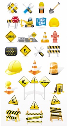 ícone de tráfego de construção fina vector