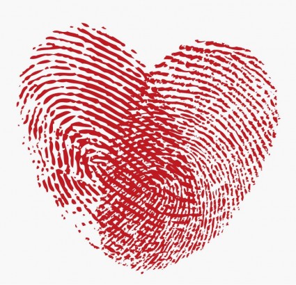отпечатков пальцев сердце векторная графика