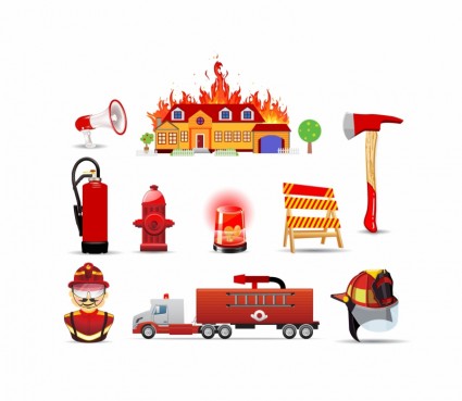 icônes d'incendie et de sécurité