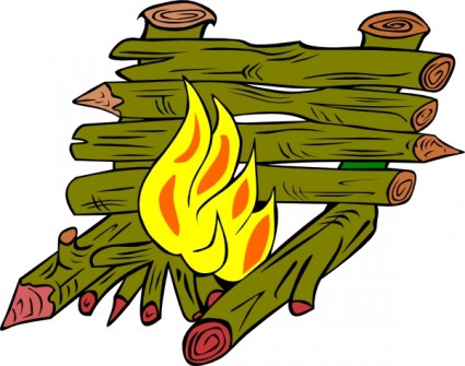 나무 클립 아트를 잡는 불