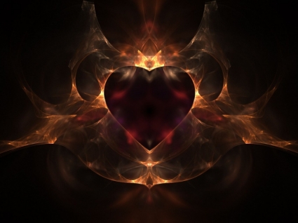 papel de parede de coração de fogo abstrato-outros