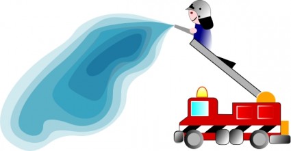 clipart pompier et de camion de pompier