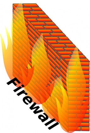 Firewall Netzwerk Block Kommunikationsdaten ClipArt