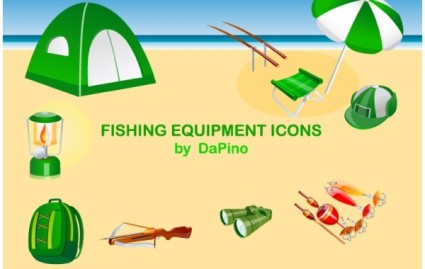 icônes de matériel de pêche