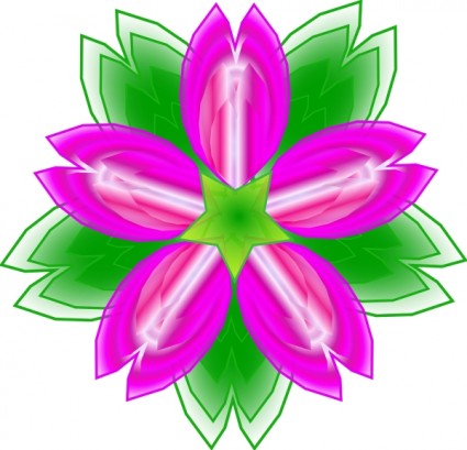 clip art de cinco flores de pétalos