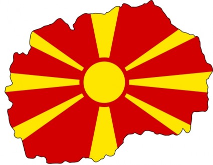 Flaga mapa BJR Macedonii clipart