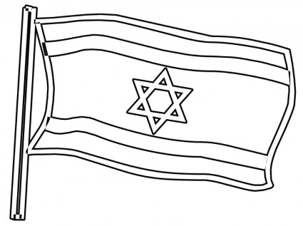 Flagge von Israel bw