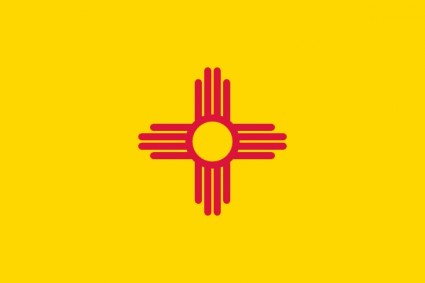 علم نيو مكسيكو الولايات المتحدة الأمريكية قصاصة فنية