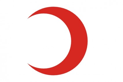 Bandeira do crescente vermelho inverter clipart