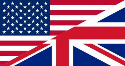 bendera Amerika Serikat dan Inggris Raya clip art