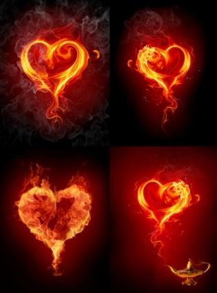 Flamme Wirkung des romantischen Herzförmiger hd Foto
