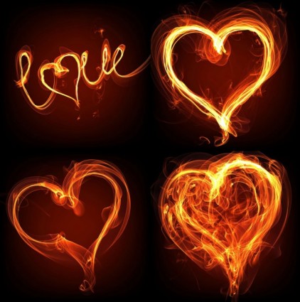 effetto di foto ad alta definizione heartshaped romantico di fiamma un