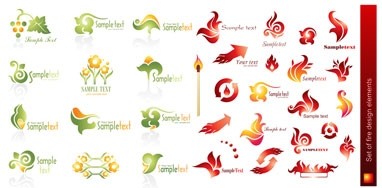 炎のスタイルのロゴのベクトル
