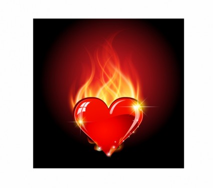 corazón en llamas