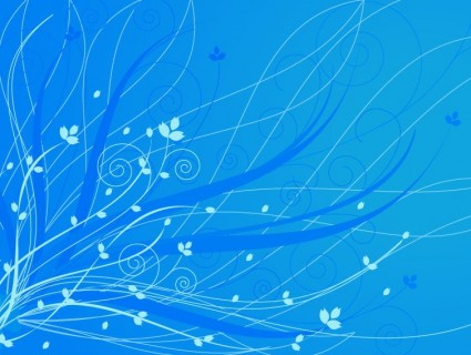 Hoa vector màu xanh trừu tượng đồ họa