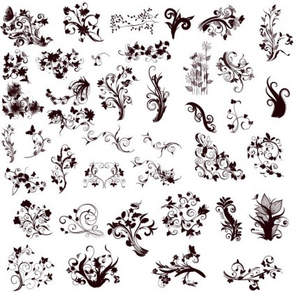 floral Design-Elemente in verschiedenen Stilen für design