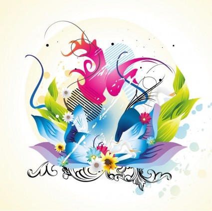illustration vectorielle motif floral