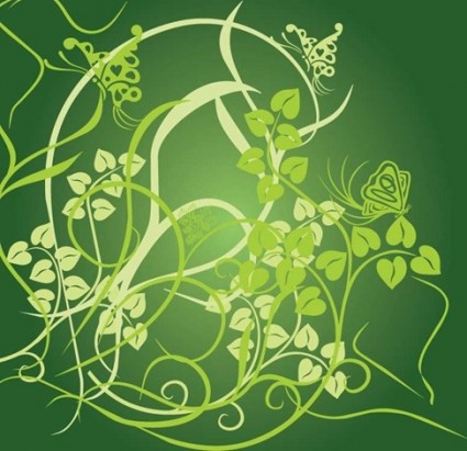 花の緑の背景のベクトル