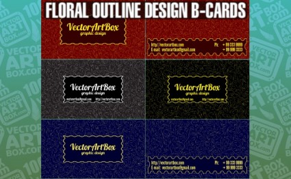 Floral Outline B Cards
