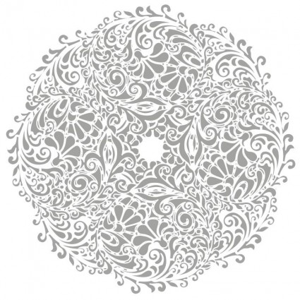 Ilustración de vector floral fondo redondo