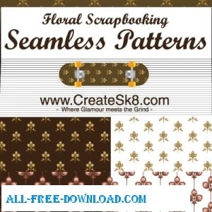 Floral Scrapbooking Seamless Patterns
