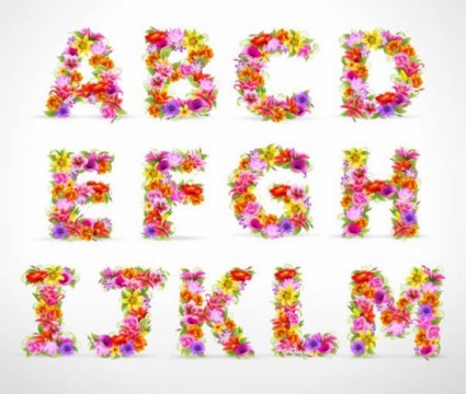 vettore alfabeto fiore